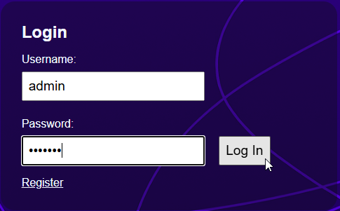 Pagina di login del frontend